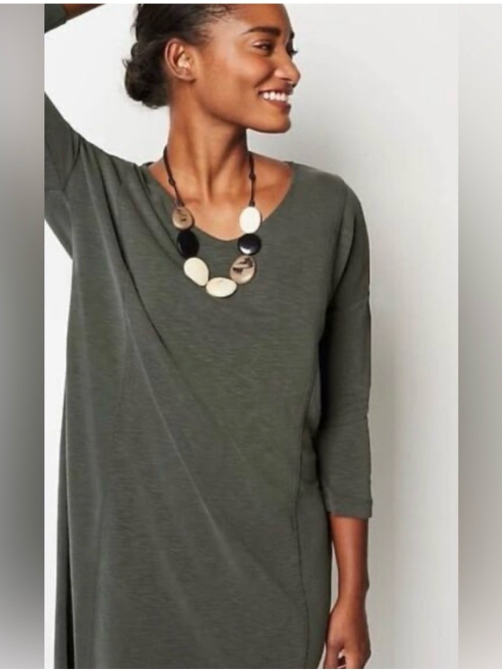 Pure Jill Sand-Washed Slub Knit Midi Dress